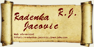 Radenka Jačović vizit kartica